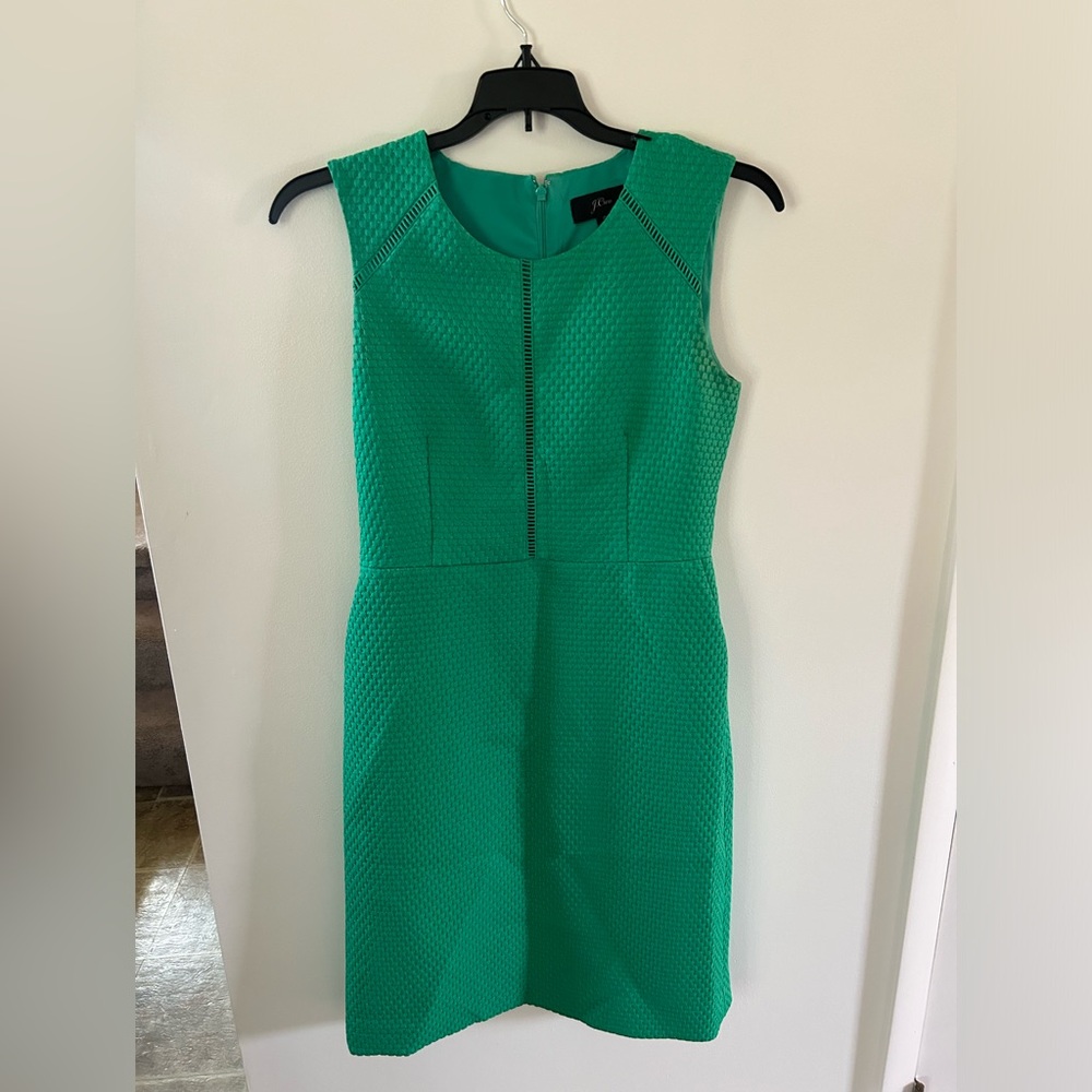 J. Crew Textured Green Sleeveless Midi Dress